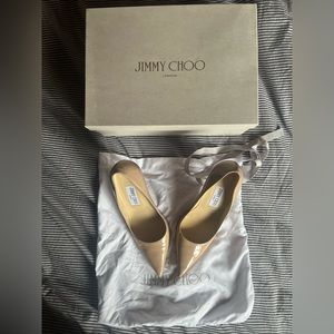 Gently Used Jimmy Choo Abel Beige Patent Pumps Size 38 (US 7.5).